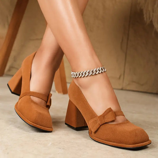 BELLA BOW™ 👠 — Escarpins Mary Jane à talon bloc 🎀 (confort & stabilité)